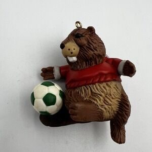 Vintage 1985 Hallmark Keepsake Christmas Ornament Soccer Beaver